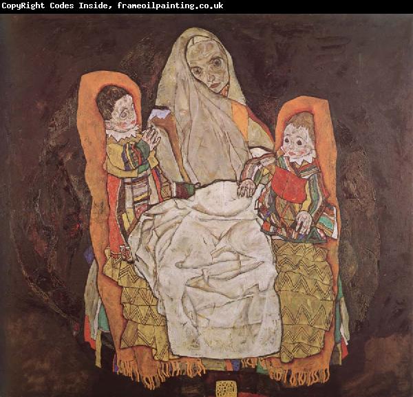 Egon Schiele Moth with two Children